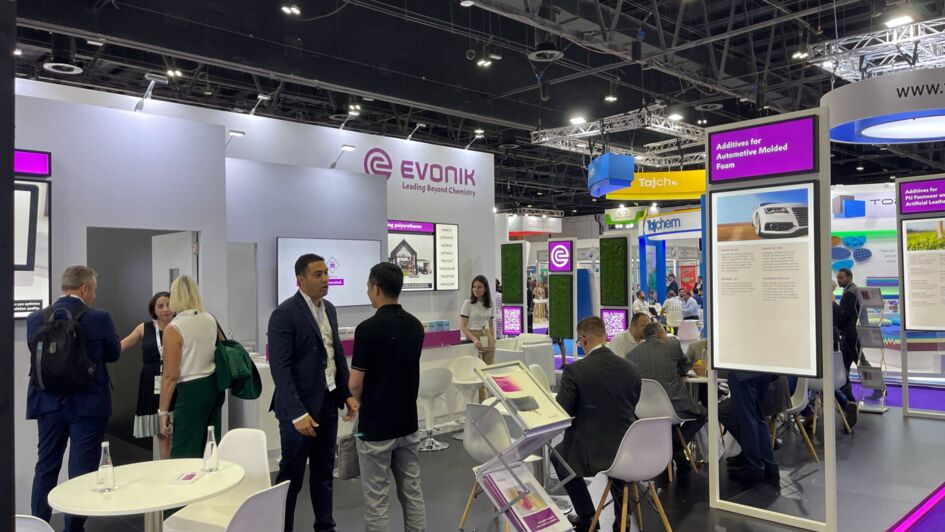 The Evonik booth at this year's UTECH Middle East